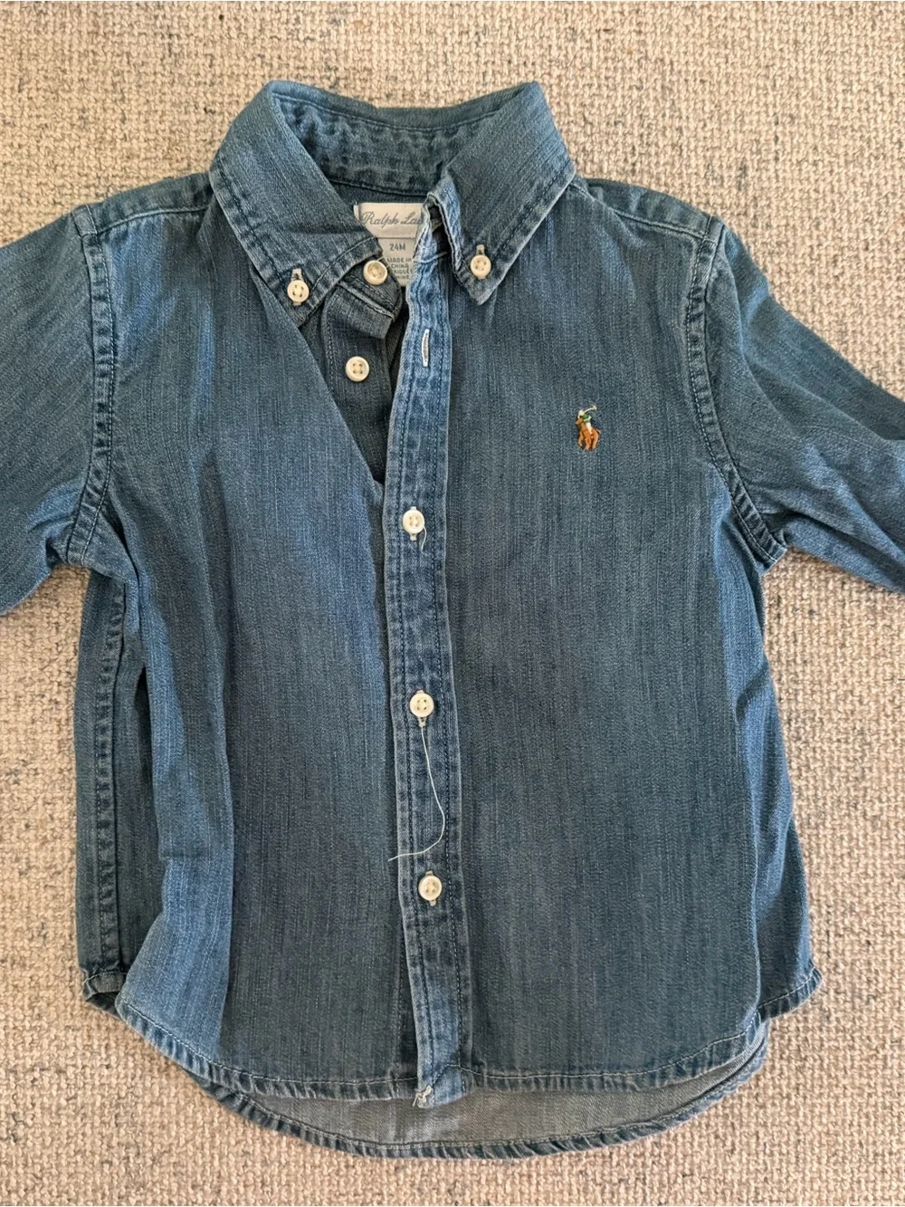 Ralph Lauren Boys' Button-Down Denim Shirt - Blue